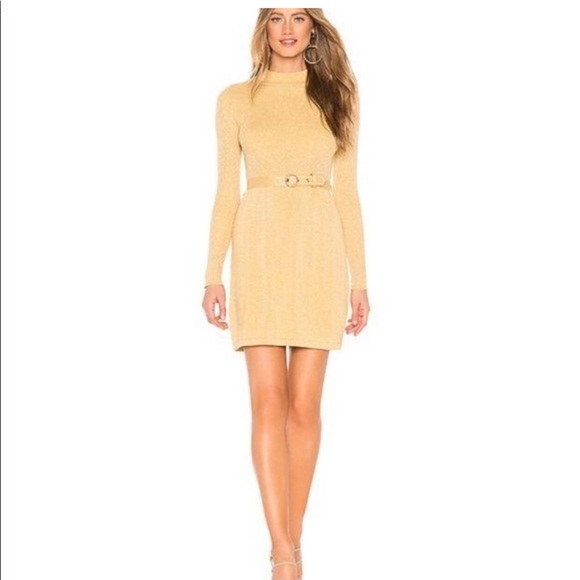 Free People French Girl Mini Dress in Gold Size XS - Picture 1 of 7
